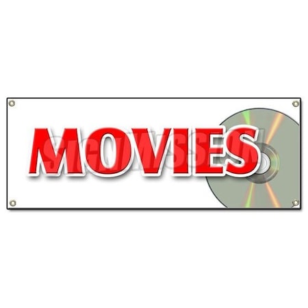 Signmission MOVIES BANNER SIGN theatre motion picture cinema watch popcorn flick B-Movies